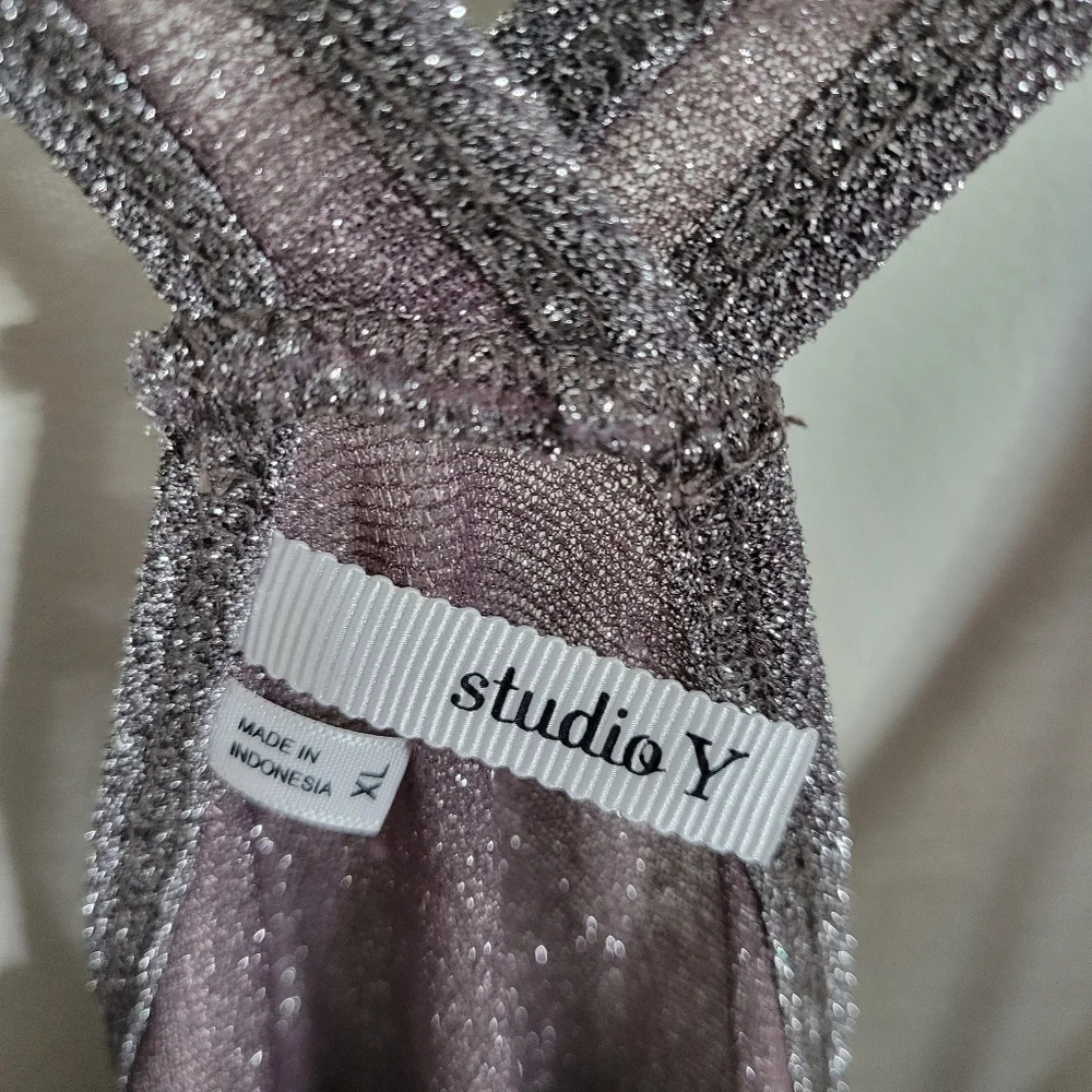 Studio Y Maurices Sparkling Silver and Gray/Purple Women's Tank Tops, Size XL - Picture 3 of 8